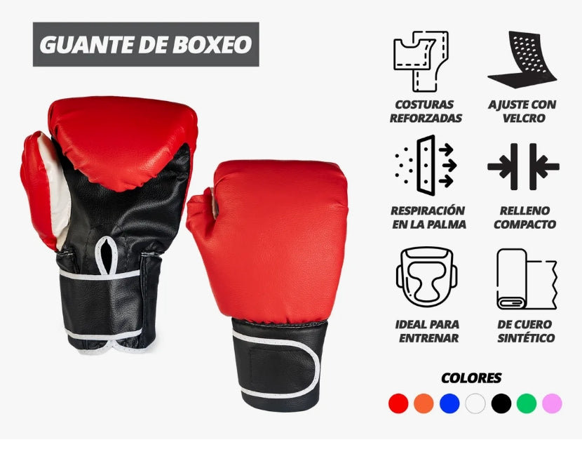Guantes + Vendas + Protector Bucal Combo Boxeo Kick Boxing